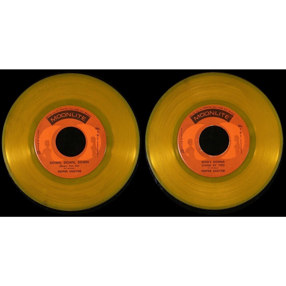 Pepper Shayne Down, Down, Down (Down You Go) Yellow Vinyl 45 RPM Moonllte Record